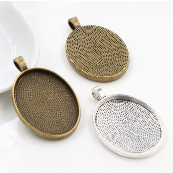 CIONDOLO VERSAILLES 1 - Con Cabochon Glitter Rosa Salmone E Oro - G - Foto 12