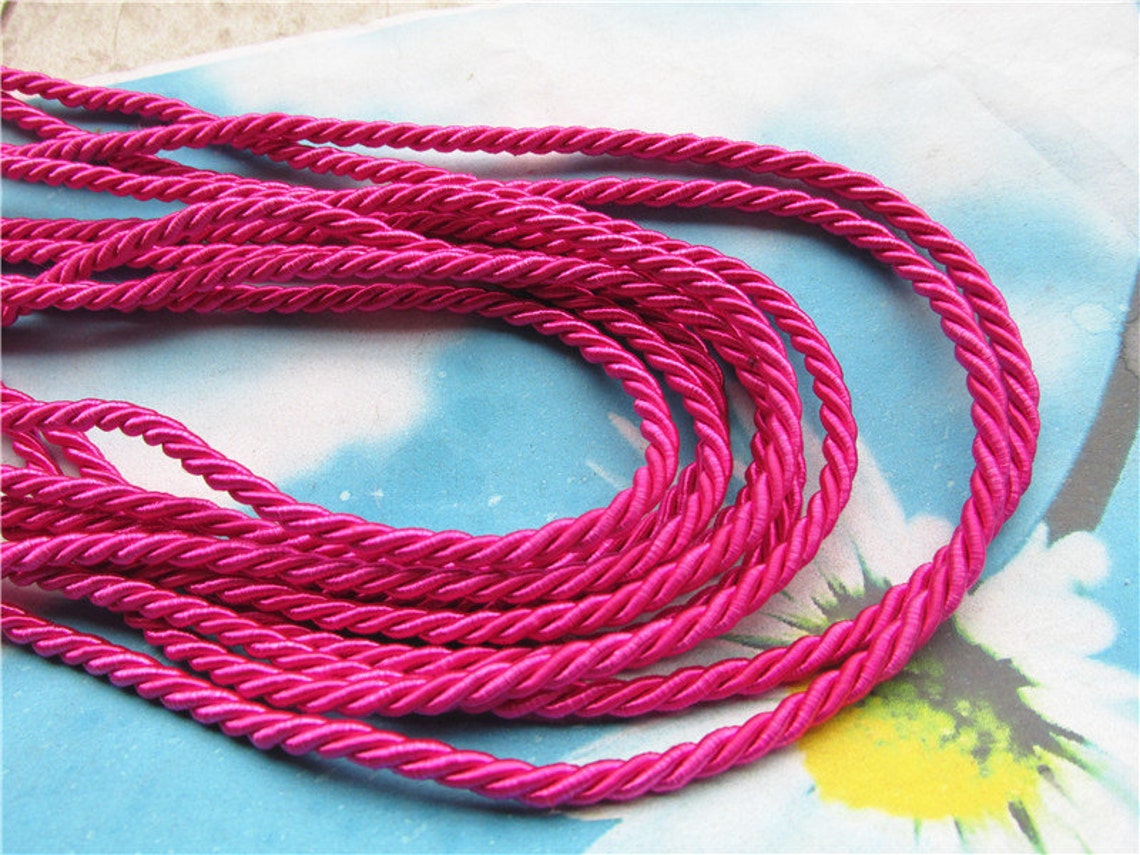 High Quality 10 Yards 3mm Hot Pink Twist Silk Cords/rope Cords Etsy