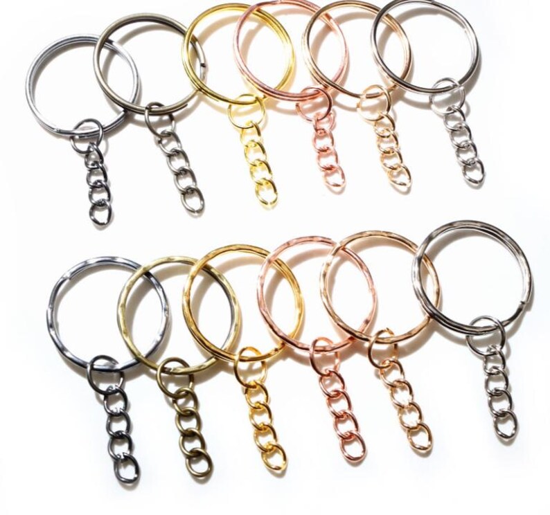 Rounded Key Chain 20pcs 25mm Gold/white K Silver/bright Silver/kc Gold/rose Gold/gunmetal ...