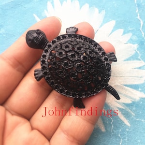 10pcs 58x40mm Black filligree Turtle  charms findings