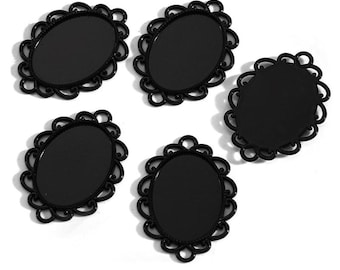 good quality 10pcs Antiqued silver/antiqued bronze oval cabochon/cameo(25x18mm)oval base setting connectors