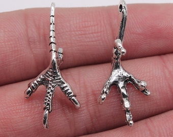 New Style--50pc 34x16mm antiqued silver/antiqued Bronze talons/eagle paws charms findings