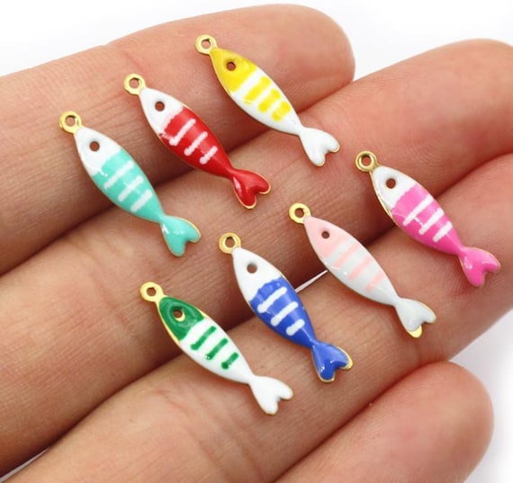 Stainless steel material--high quality 20pcs 18x5mm enamel FISH charms findings--15 colors for your choose