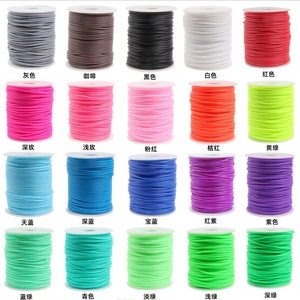 Hochwertige 50 Meter (eine Rolle) 2 mm Dicke Silikonschlauch Gummi runde Schnüre / Schmuckschnüre - 28 Farben für Ihre wählen