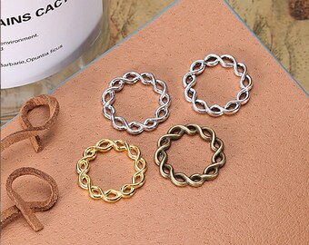 New Style 100pcs 20mm antiqued silver/antiqued bronze/bright gold twist circle pendant connectors charms findings