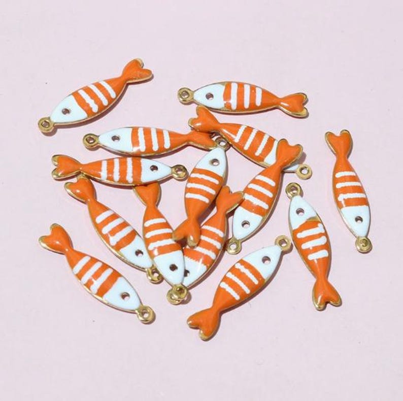 Stainless steel material--high quality 20pcs 18x5mm enamel FISH charms findings--15 colors for your choose 10