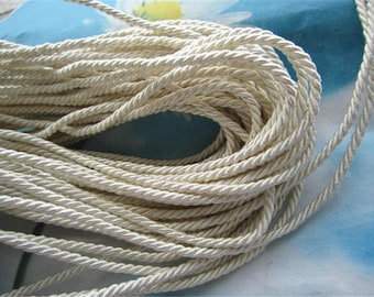 high quality 10 yards 3mm Cream twist silk cords