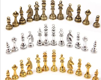New Style --1 Set antik Silber/antik Bronze/antikgold International Schach Anhänger Fundstücke
