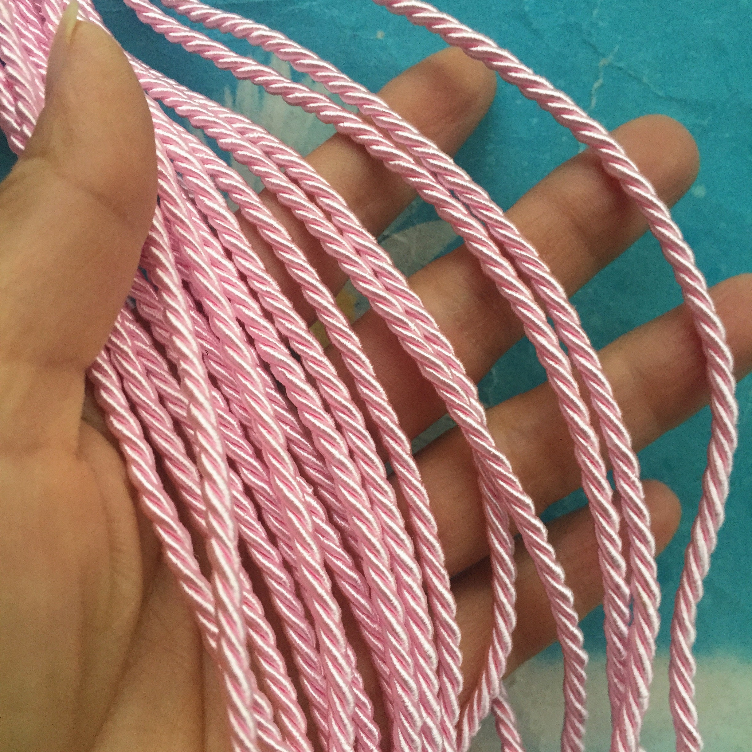 High Quality 10 Yards 3mm Pink Twist Silk Cords/rope Cords Etsy UK