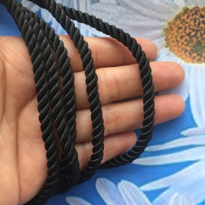 high quality 10 yards 4mm black twist silk cords/rope cords/jewelry cords