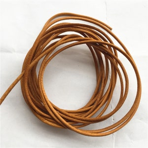 10 yards 2mm Natural brown round genuine/real leather cords