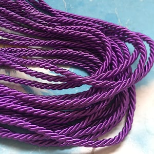 high quality 10 yards 3mm dark purple twist rope cords