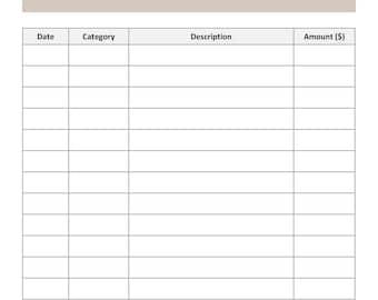 Weekly Expense Tracker | Spending Tracker Printable | Budget Planner PDF | US Letter
