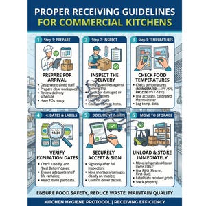 Commercial Kitchen Receiving Guidelines Poster