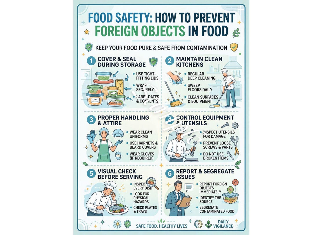 Food Safety Poster: Preventing Foreign Objects, Physical Hazards ...