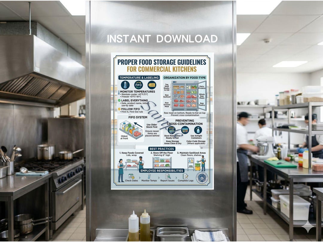 Fifo Zone Poster.pdf Proper Food Storage Guidelines Poster, Commercial Kitchen Organization ...