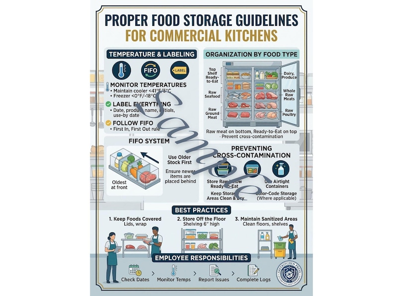 Fifo Kitchen Poster.pdf Proper Food Storage Guidelines Poster, Commercial Kitchen Organization ...