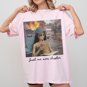 One More Chapter Dumpster Barbie Comfort Colors Shirt, Bookish Girl Tee, Funny Reading Doll, Book Lover Gift image 5