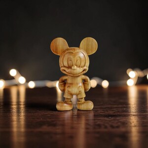 Disney-present till Disney-älskare Dekorativ samlarobjekt, Musse och Mimmi Pigg träfigurer bild 8