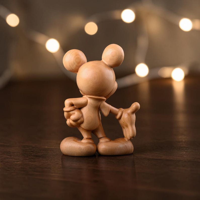 Disney-present till Disney-älskare Dekorativ samlarobjekt, Musse och Mimmi Pigg träfigurer bild 4