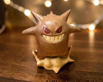 手作りのサペリウッドモンスターフィギュアデスクオーナメント、コレクター向け木製ギフト