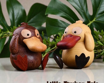 Handcrafted Wood Duck Figurine, Desk Decor, Stress Relief Gift