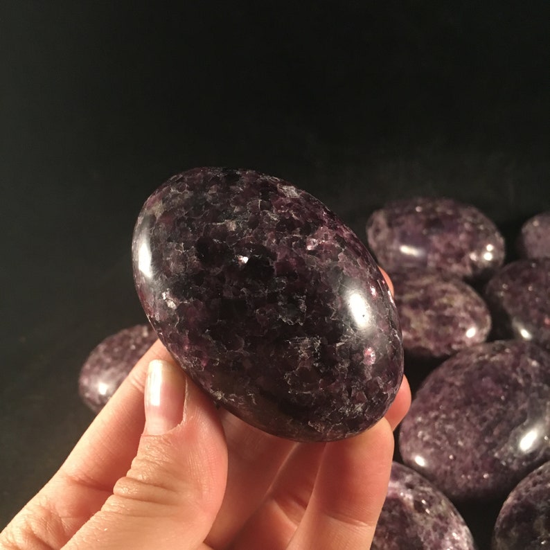 Large Lepidolite Palmstone Worry Stone Pocket stone ETLEPID002