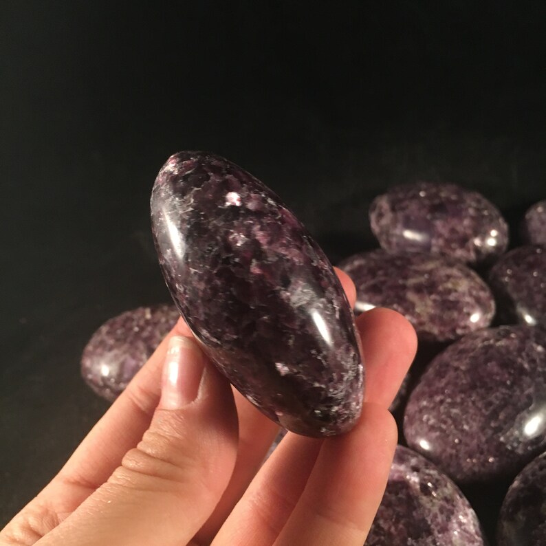 Large Lepidolite Palmstone Worry Stone Pocket stone ETLEPID002