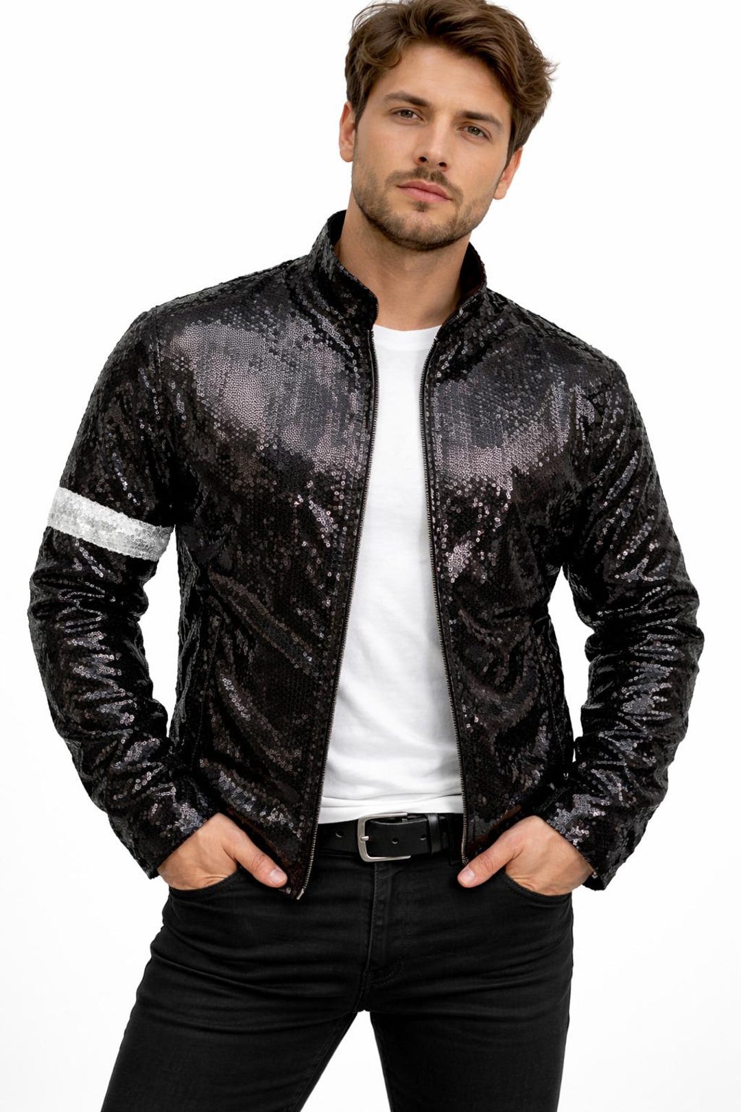 Jaafar Jackson 2026 Sequin Jacket | Black Concert Cosplay Jacket