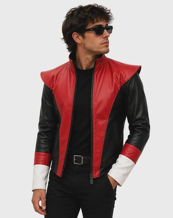 Nightcrawler Xmen Cosplay Biker Jacket | Xmen Red Leather Costume