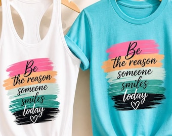 Var anledningen till att någon ler idag T-shirt - Styvmor Racerback Tank - Positivt citat Mors dag T-shirt Inspirerande styvmor T-shirt