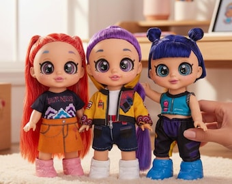 K Pop Demon Hunter Dolls, Anime Style K Pop Collectible Dolls, K Pop Dolls Set For Kids- Demon Hunter Dolls, Gift For k Pop Fans, Rumi, Mira