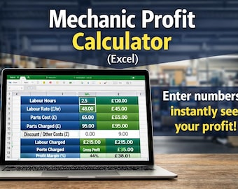 整備士利益計算ツール Excel | 労務費と部品代