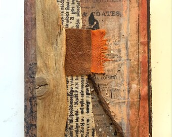 Wall decor,abstract collage, for gift or art collection, with organic, calm vibe in earth tones