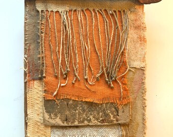 Abstract collage for a gift or art collection ,with calm, earthy vibe, warm colors