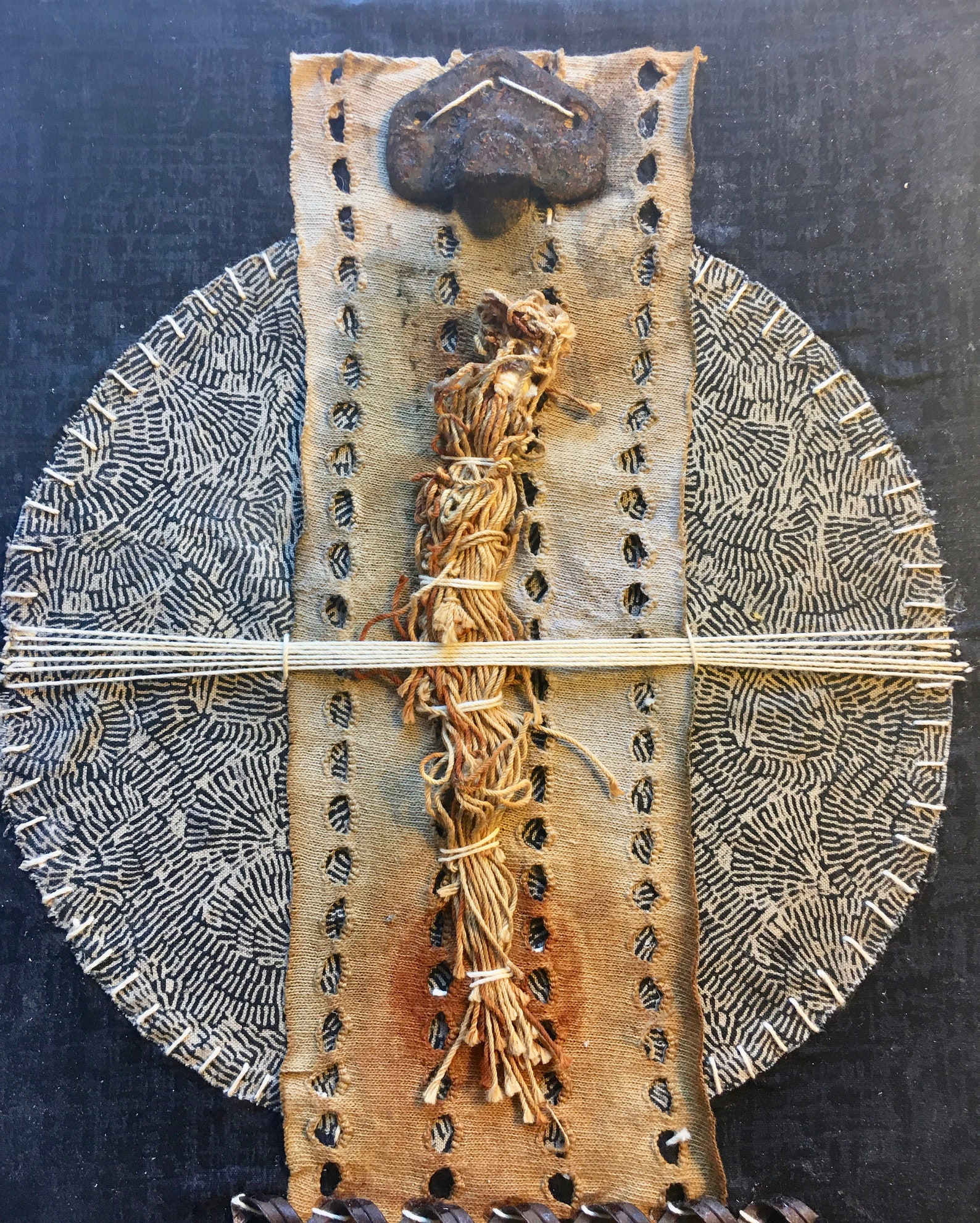 Girding the Moon Mixed Media Fabric Collage Etsy