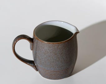 Jarra de crema vintage Denby Langley Greystone – Jarra de crema de gres con esmalte moteado