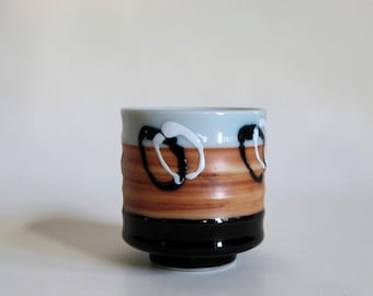 Taza de espresso de cerámica con esmalte de goteo vintage – Vaso de sake de cerámica de estudio