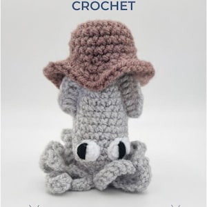 Squid Cowboy Octopus Amigurumi Crochet Pattern with Western Hat