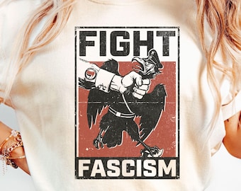 レトロなファイト・ファシズムTシャツ、反ファシズム抗議シャツ、政治活動家Tシャツ、ヴィンテージスタイルレジスタンストップ、ファイト・ファシズムシャツ