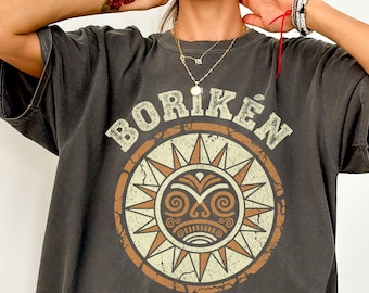 ボリケンシャツ、プエルトリコタイノサンTシャツ、ネイティブアイランドヘリテージシャツ、ボリクアプライドトップ、ボリケンシャツ、プエルトリコTシャツ、タイノサンシャツ