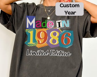 Retro Made In 1986 Shirt, Made In 1986 Gift, 1986 Birthday Shirt, 1986 Tshirt, 1986 Tee, 1986 Top, 1986 Birthday Gift, 1986 Birthday Tee