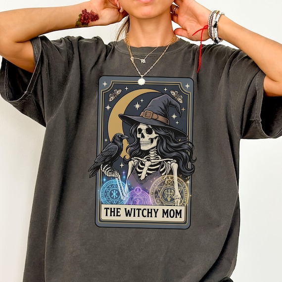 Comfort Colors® Tarot Card Witchy Mom Shirt, Witch Mom T-Shirt, Witchy Mom Tee, Tarot Witch Gift, Witch Mom Apparel, Halloween Witch Shirt