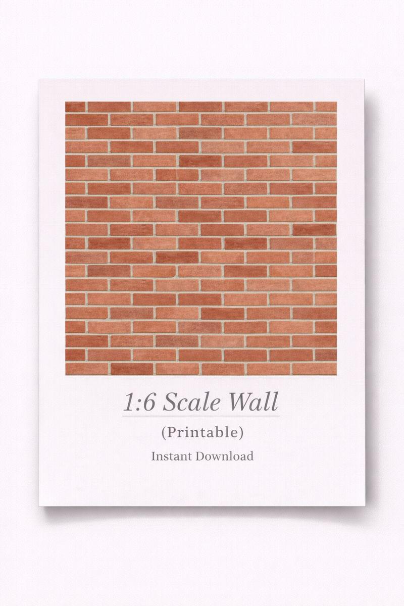 Scale Pattern Brick 1:6 Scale Red Brick Wall Printable Classic Brick - Etsy