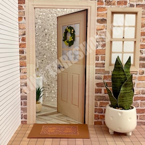 1:6 Scale Door Digital Download | Miniature Dollhouse Door Painted Cozy Cottage Style