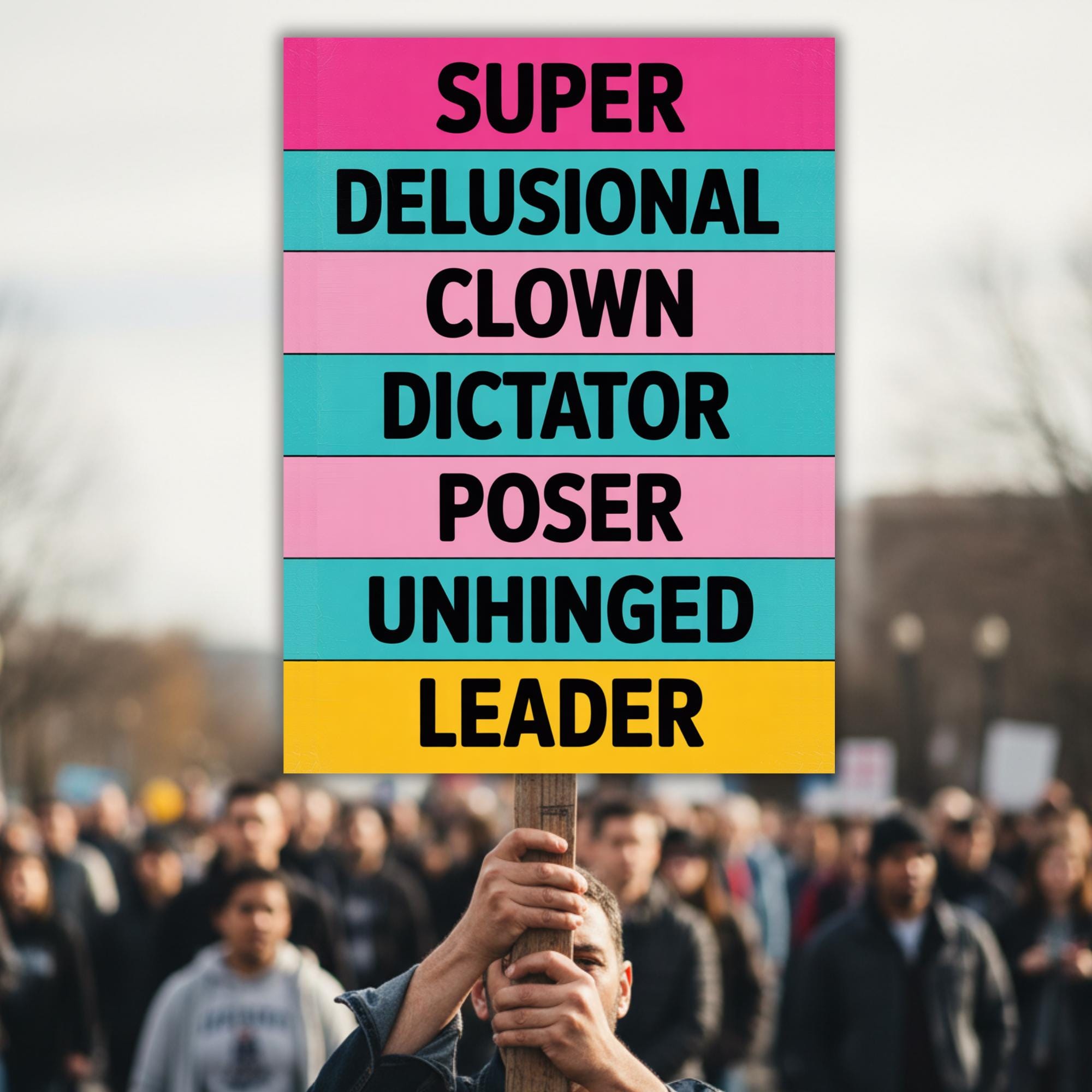 Printable Anti-trump Protest Signs Bundle, No Kings Protest Posters ...