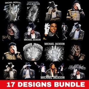 17  King of Pop PNG Bundle, 80s Music Legend Sublimation Designs, Retro Vintage Singer Graphics, MJ Inspired PNG, Digital Download