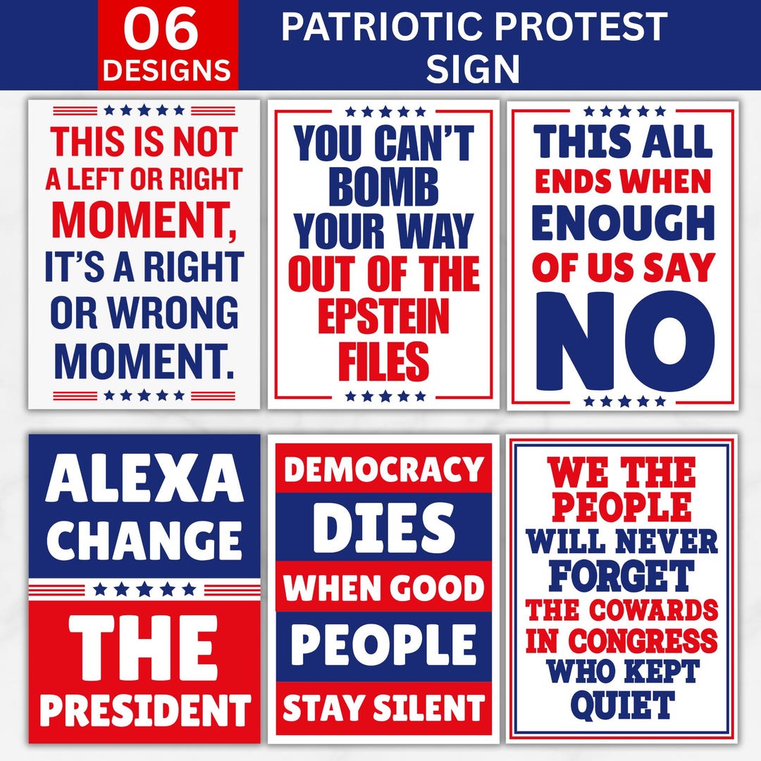 Anti-trump Protest Signs Bundle, No Kings Printable, Resist Poster ...
