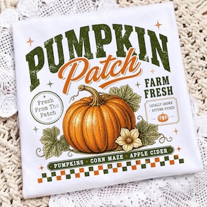 Retro Pumpkin Patch PNG, Vintage Fall Pumpkin Sublimation, Farm Fresh Autumn Shirt Design, Distressed Autumn Graphic, Digital Download