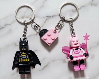 Couple Figure Keychain Y2k Handmade Backpack Charm Gift for Her Unique Character Small Bat Couple Anime Cartoon Keyring